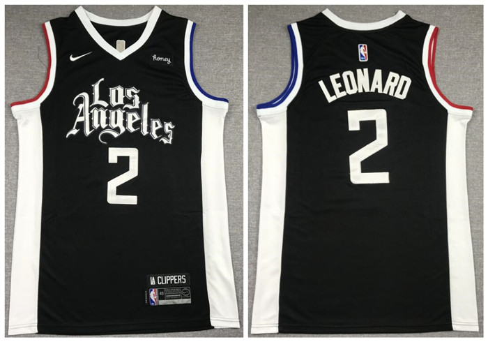 Personalized Clippers 2 Kawhi Leonard Black 2021 City Edition Swingman Jersey