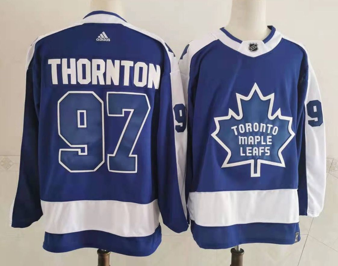 Personalized Maple Leafs 97 Joe Thornton Blue 2020-21 Reverse Retro Jersey