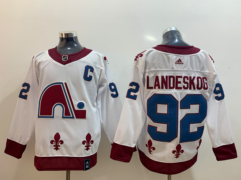 Personalized Avalanche 92 Gabriel Landeskog White 2020-21 Reverse Retro Jersey