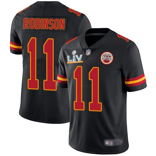 Personalized Chiefs #11 Demarcus Robinson Black Youth Super Bowl LV Bound Stitched NFL Limited Rush Jersey