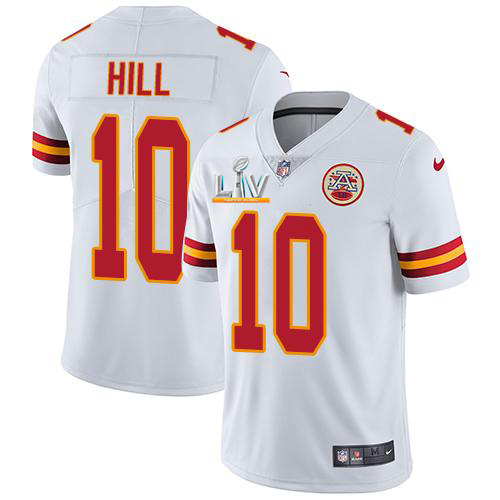 Personalized Chiefs #10 Tyreek Hill White Youth Super Bowl LV Bound Stitched NFL Untouchable Limited Jersey