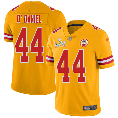 Personalized Chiefs #44 Dorian O’Daniel Gold Youth Super Bowl LV Bound Stitched NFL Limited Inverted Legend Jersey