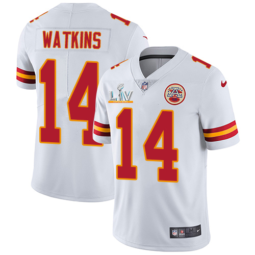 Personalized Chiefs #14 Sammy Watkins White Youth Super Bowl LV Bound Stitched NFL Untouchable Limited Jersey