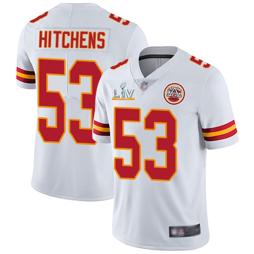 Personalized Chiefs #53 Anthony Hitchens White Youth Super Bowl LV Bound Stitched NFL Untouchable Limited Jersey