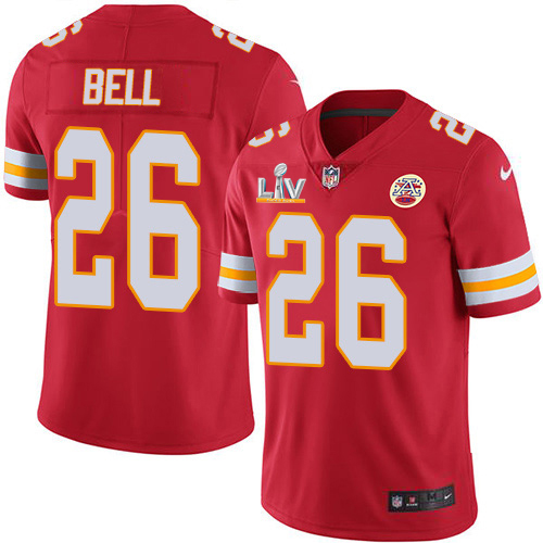 Personalized Chiefs #26 Le’Veon Bell Red Team Color Youth Super Bowl LV Bound Stitched NFL Untouchable Limited Jersey