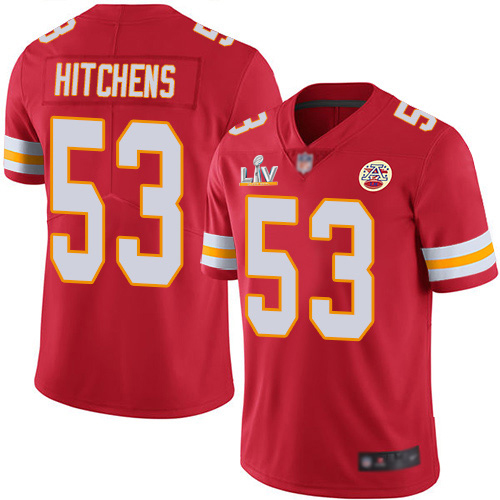Personalized Chiefs #53 Anthony Hitchens Red Team Color Youth Super Bowl LV Bound Stitched NFL Untouchable Limited Jersey