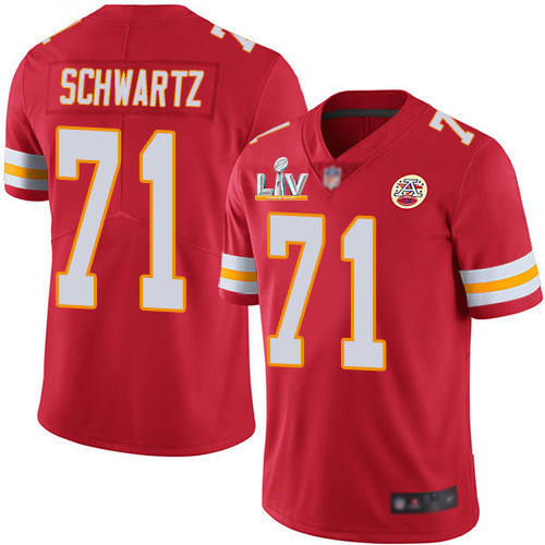 Personalized Chiefs #71 Mitchell Schwartz Red Team Color Youth Super Bowl LV Bound Stitched NFL Untouchable Limited Jersey