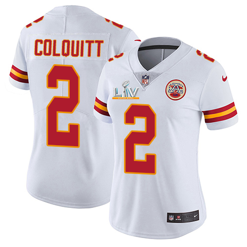 Personalized Chiefs #2 Dustin Colquitt White Women’s Super Bowl LV Bound Stitched NFL Untouchable Limited Jersey