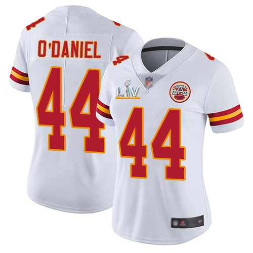 Personalized Chiefs #44 Dorian O’Daniel White Women’s Super Bowl LV Bound Stitched NFL Untouchable Limited Jersey