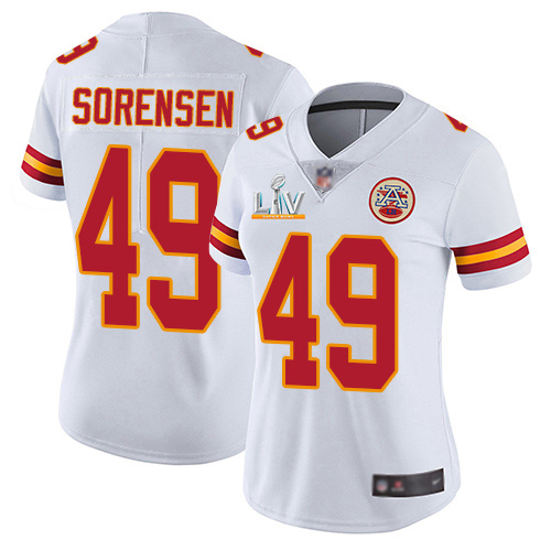 Personalized Chiefs #49 Daniel Sorensen White Women’s Super Bowl LV Bound Stitched NFL Untouchable Limited Jersey