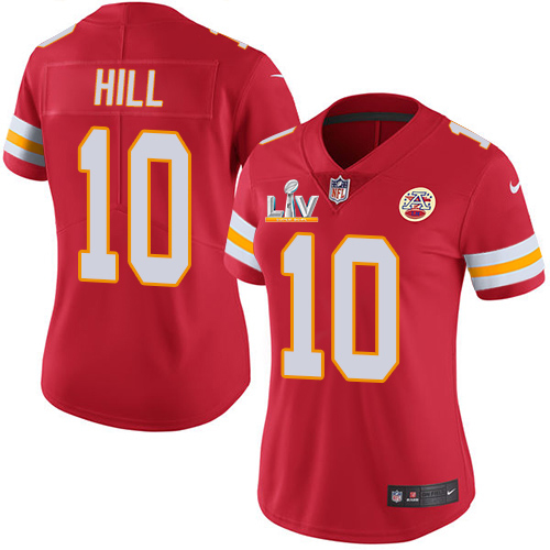 Personalized Chiefs #10 Tyreek Hill Red Team Color Women’s Super Bowl LV Bound Stitched NFL Untouchable Limited Jersey
