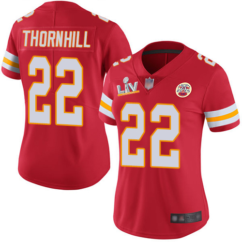 Personalized Chiefs #22 Juan Thornhill Red Team Color Women’s Super Bowl LV Bound Stitched NFL Untouchable Limited Jersey