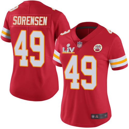 Personalized Chiefs #49 Daniel Sorensen Red Team Color Women’s Super Bowl LV Bound Stitched NFL Untouchable Limited Jersey