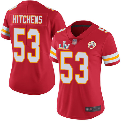 Personalized Chiefs #53 Anthony Hitchens Red Team Color Women’s Super Bowl LV Bound Stitched NFL Untouchable Limited Jersey