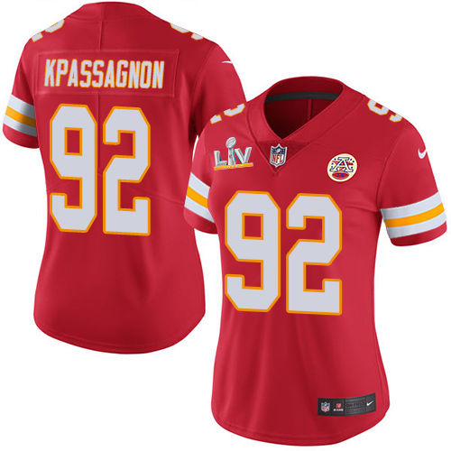 Personalized Chiefs #92 Tanoh Kpassagnon Red Team Color Women’s Super Bowl LV Bound Stitched NFL Untouchable Limited Jersey