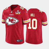 Personalized Men’s Kansas City Chiefs #10 Tyreek Hill Team Logo Red Jersey 2021 Super Bowl LV Jersey