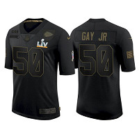 Personalized Men’s Kansas City Chiefs Willie Gay Jr Black Salute To Service 2021 Super Bowl LV Jersey