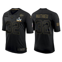 Personalized Men’s Kansas City Chiefs Tyrann Mathieu Black Salute To Service 2021 Super Bowl LV Jersey