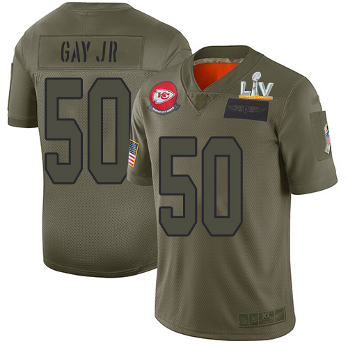 Personalized Chiefs #50 Willie Gay Jr. Camo Men’s Super Bowl LV Bound Stitched NFL Limited 2019 Salute To Service Jersey