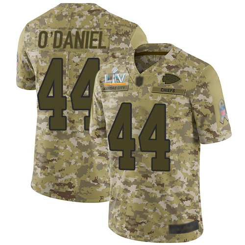 Personalized Chiefs #44 Dorian O’Daniel Camo Men’s Super Bowl LV Bound Stitched NFL Limited 2018 Salute To Service Jersey