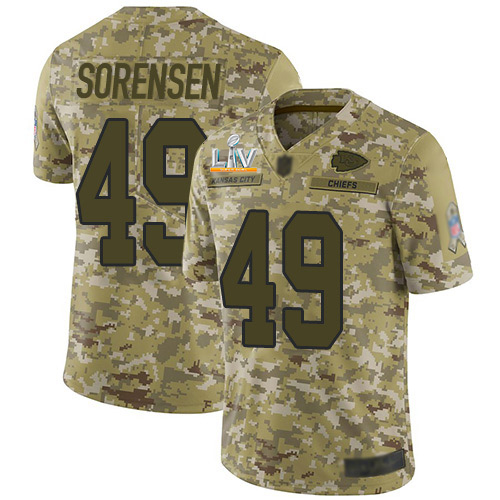 Personalized Chiefs #49 Daniel Sorensen Camo Men’s Super Bowl LV Bound Stitched NFL Limited 2018 Salute To Service Jersey