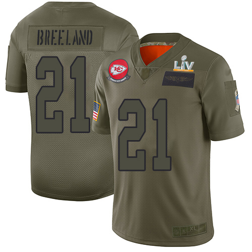 Personalized Chiefs #21 Bashaud Breeland Camo Men’s Super Bowl LV Bound Stitched NFL Limited 2019 Salute To Service Jersey