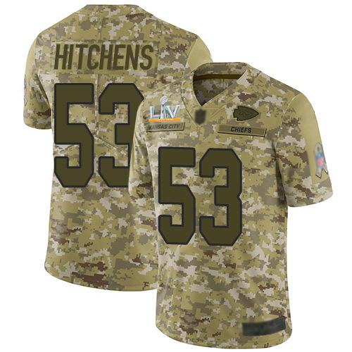 Personalized Chiefs #53 Anthony Hitchens Camo Men’s Super Bowl LV Bound Stitched NFL Limited 2018 Salute To Service Jersey
