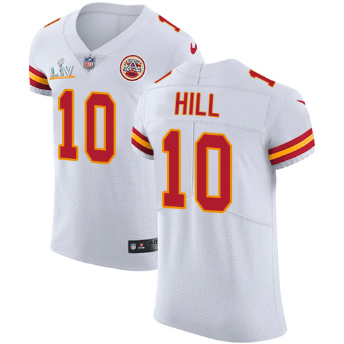 Personalized Chiefs #10 Tyreek Hill White Men’s Super Bowl LV Bound Stitched NFL New Elite Jersey