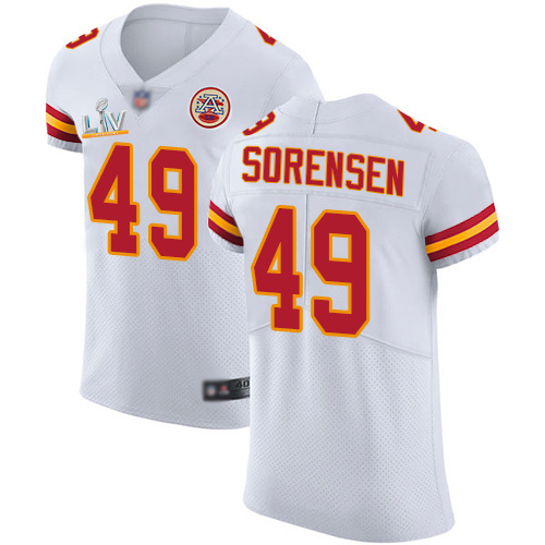 Personalized Chiefs #49 Daniel Sorensen White Men’s Super Bowl LV Bound Stitched NFL New Elite Jersey