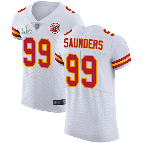 Personalized Chiefs #99 Khalen Saunders White Men’s Super Bowl LV Bound Stitched NFL New Elite Jersey