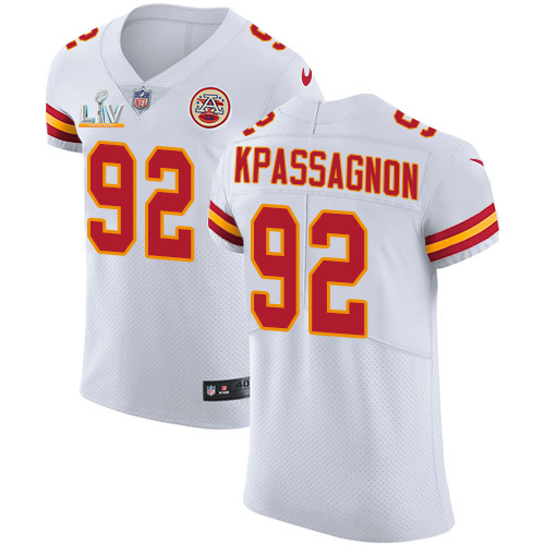 Personalized Chiefs #92 Tanoh Kpassagnon White Men’s Super Bowl LV Bound Stitched NFL New Elite Jersey