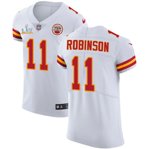 Personalized Chiefs #11 Demarcus Robinson White Men’s Super Bowl LV Bound Stitched NFL New Elite Jersey