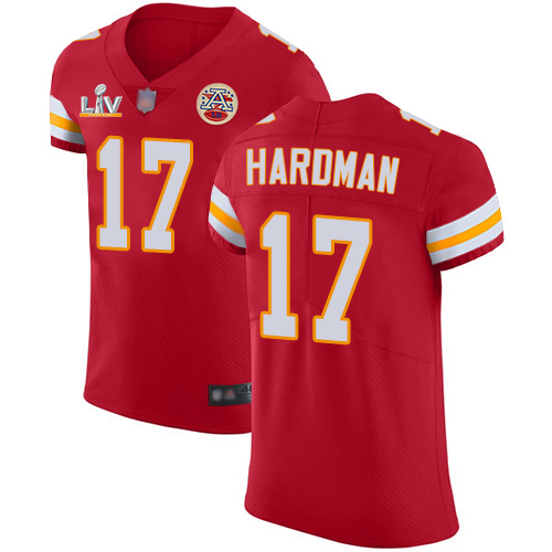 Personalized Chiefs #17 Mecole Hardman Red Team Color Men’s Super Bowl LV Bound Stitched NFL Untouchable Elite Jersey