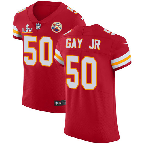 Personalized Chiefs #50 Willie Gay Jr. Red Team Color Men’s Super Bowl LV Bound Stitched NFL Untouchable Elite Jersey