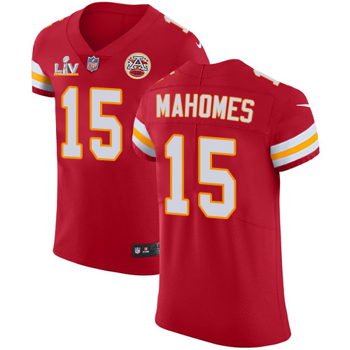 Personalized Chiefs #15 Patrick Mahomes Red Team Color Men’s Super Bowl LV Bound Stitched NFL Untouchable Elite Jersey