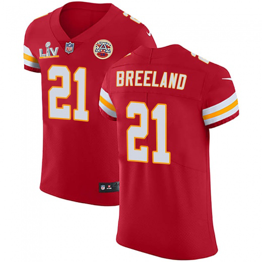Personalized Chiefs #21 Bashaud Breeland Red Team Color Men’s Super Bowl LV Bound Stitched NFL Untouchable Elite Jersey