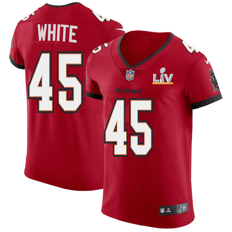 Personalized Tampa Bay Buccaneers #45 Devin White Men’s Super Bowl LV Bound Red Elite Jersey