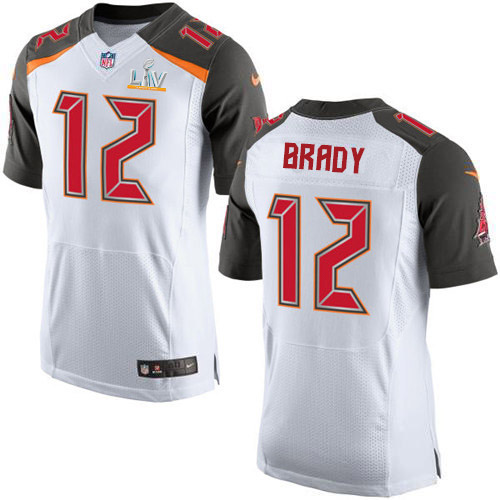 Personalized Buccaneers #12 Tom Brady White Men’s Super Bowl LV Bound Stitched NFL New Elite Jersey
