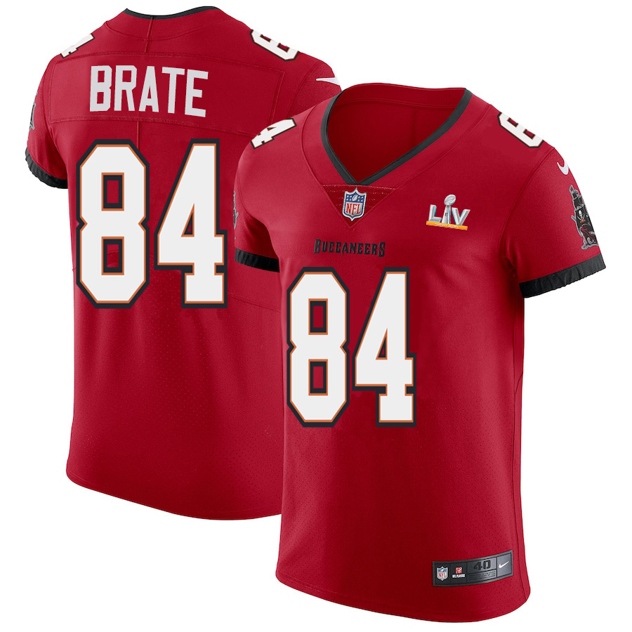 Personalized Tampa Bay Buccaneers #84 Cameron Brate Men’s Super Bowl LV Bound Red Elite Jersey
