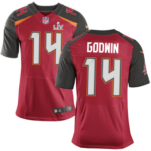 Personalized Buccaneers #14 Chris Godwin Red Team Color Men’s Super Bowl LV Bound Stitched NFL Untouchable Elite Jersey