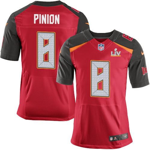 Personalized Buccaneers #8 Bradley Pinion Red Team Color Men’s Super Bowl LV Bound Stitched NFL Untouchable Elite Jersey