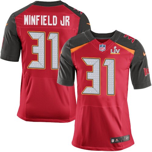 Personalized Buccaneers #31 Antoine Winfield Jr. Red Team Color Men’s Super Bowl LV Bound Stitched NFL Untouchable Elite Jersey
