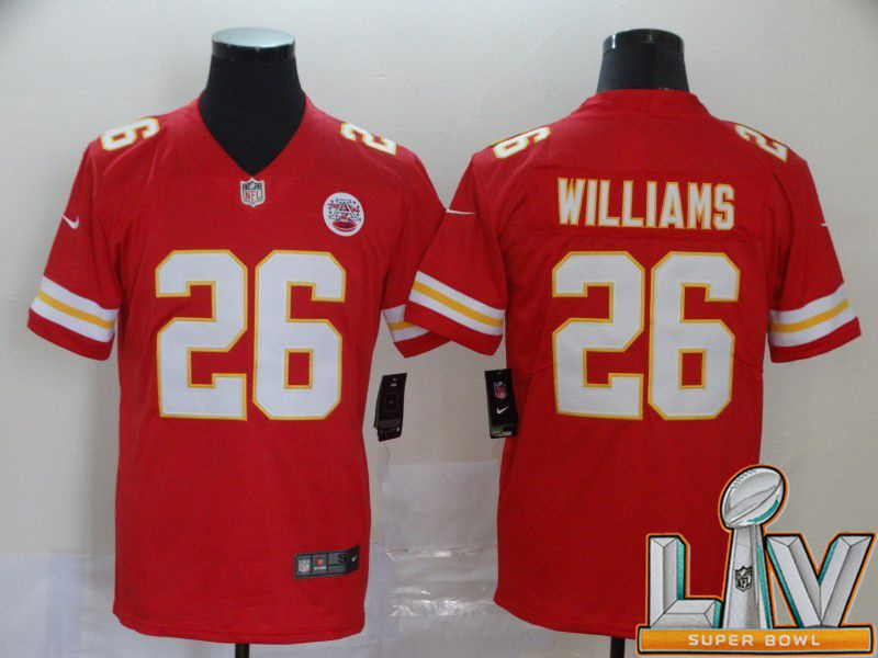 Personalized Cheap Super Bowl LV 2021 Men Kansas City Chiefs 26 Williams Red Untouchable Limited NFL Jersey