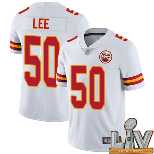 Personalized Cheap Super Bowl LV 2021 Men Kansas City Chiefs 50 Lee Darron White Untouchable Limited Player NFL Jersey