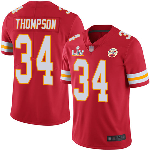 Personalized Chiefs #34 Darwin Thompson Red Team Color Men’s Super Bowl LV Bound Stitched NFL Untouchable Limited Jersey