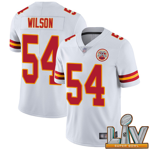 Personalized Cheap Super Bowl LV 2021 Men Kansas City Chiefs 54 Wilson Damien White Untouchable Limited Player NFL Jersey