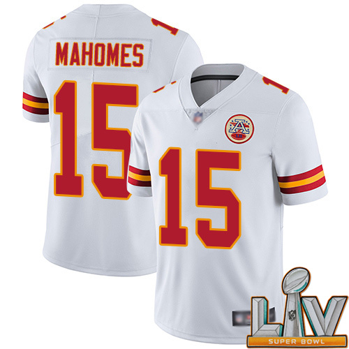 Personalized Cheap Super Bowl LV 2021 Kansas City Chiefs 15 Mahomes Patrick White Untouchable Limited Player Football NFL Jersey