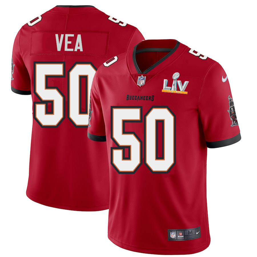 Personalized Tampa Bay Buccaneers #50 Vita Vea Youth Super Bowl LV Bound Red Limited Jersey
