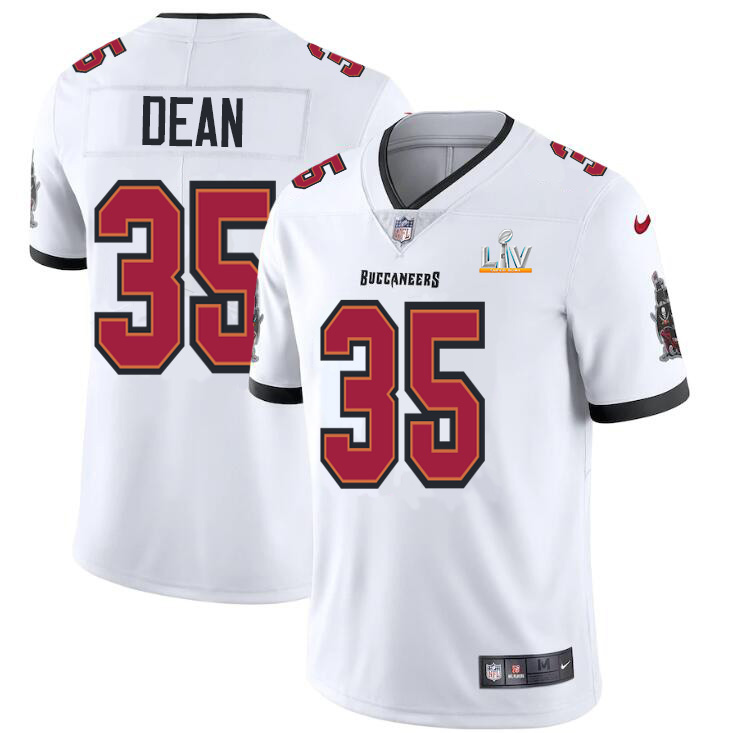 Personalized Tampa Bay Buccaneers #35 Jamel Dean Youth Super Bowl LV Bound White Limited Jersey