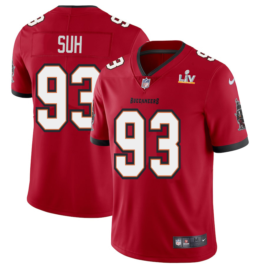 Personalized Tampa Bay Buccaneers #93 Ndamukong Suh Youth Super Bowl LV Bound Red Limited Jersey